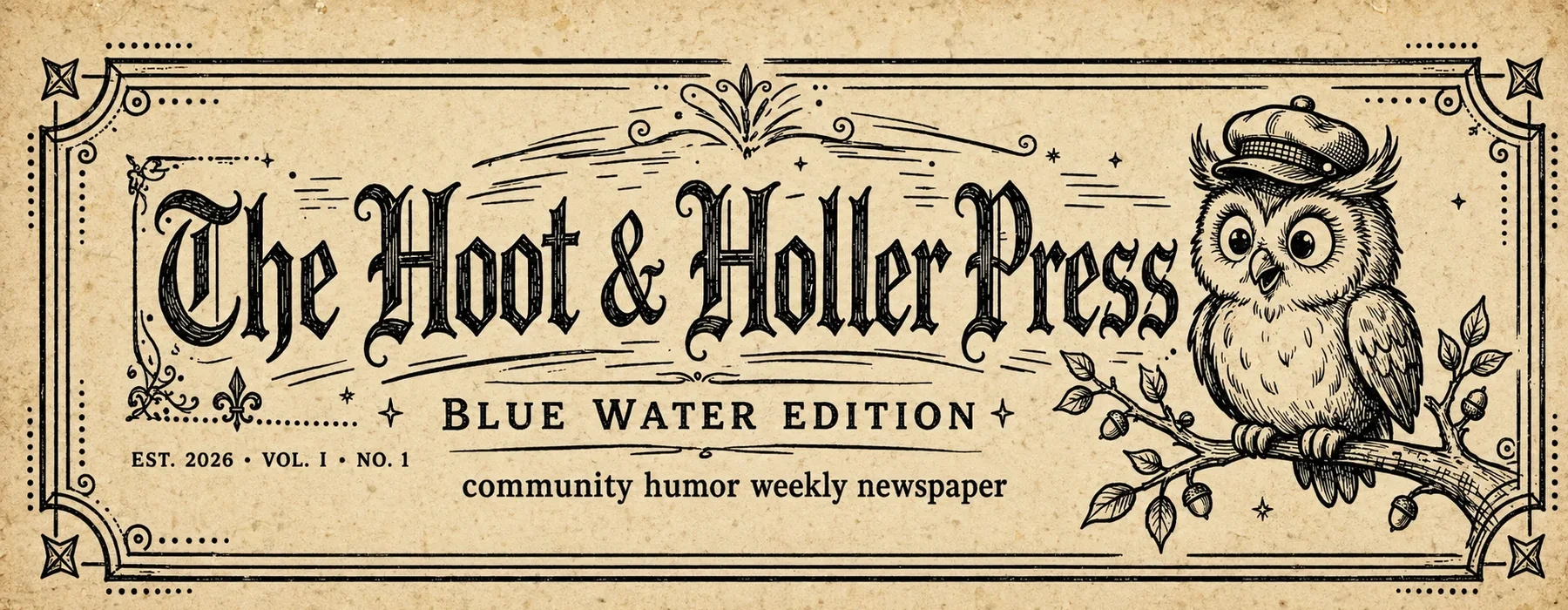 The Hoot & Holler Press — Blue Water Edition
